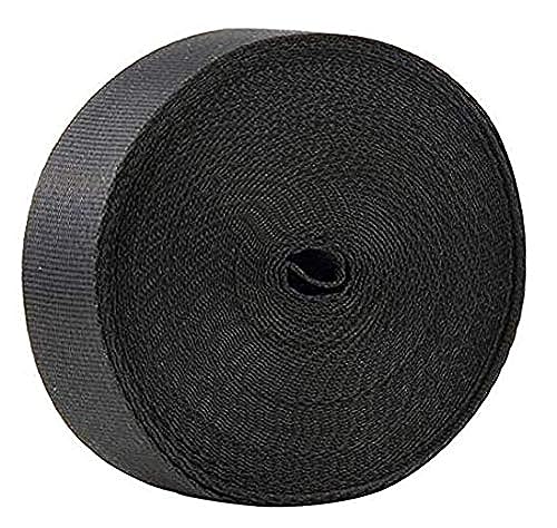 1-Inch Heavy Duty Nylon Webbing Strap - 10 Yards Black Utility Roll