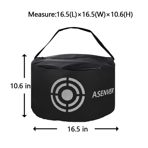 ASENVER Black Golf Impact Bag Silent Golf Swing Trainer Golf Smash Bag Portable Power Hitting Bag Golf Training Aid
