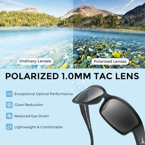 Polarized Sport Sunglasses with UV Protection for Driving & Fishing