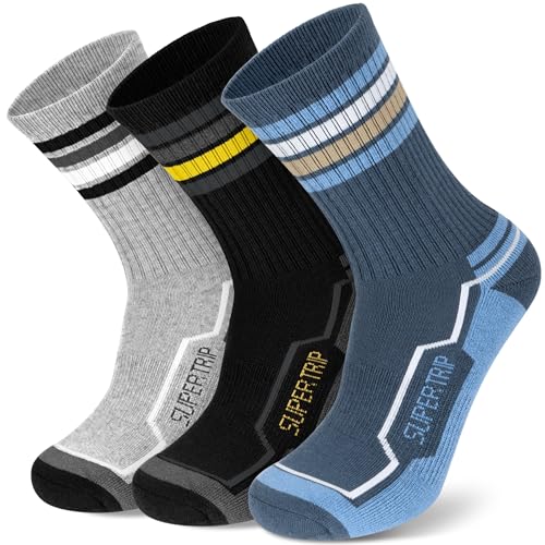 Merino Wool Hiking Socks for Men - Large, 3 Pairs