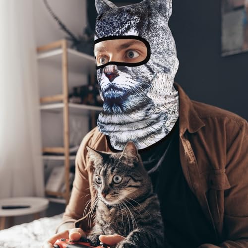 3D Cat Ski Mask Balaclava - Black Cat - Breathable Cycling Face Cover