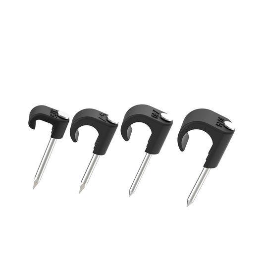 PolarPulse Black Cable Clips Pack of 200, Heavy-Duty Nail in Wire Clips, 304 Stainless Steel, UV and Weather Resistant, Cable Wire Management for Phone and Ethernet Wire, Power Cords, Tube
