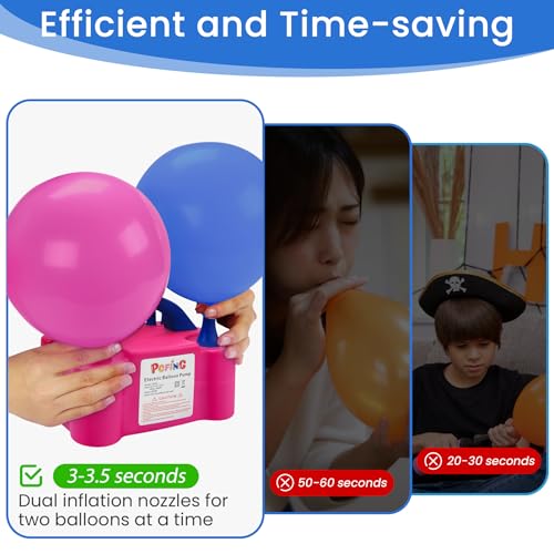 Electric Balloon Pump with Dual Nozzle & Tying Tool - Portable Inflator for Parties