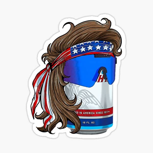 Patriotic Mullet Beer Vinyl Sticker - 5-Inch Waterproof Decal - Beer