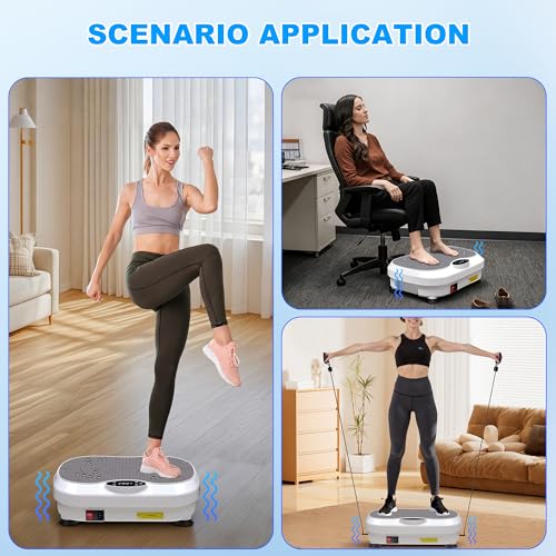 Vibration Plate Exercise Machine for Whole Body Fitness - White