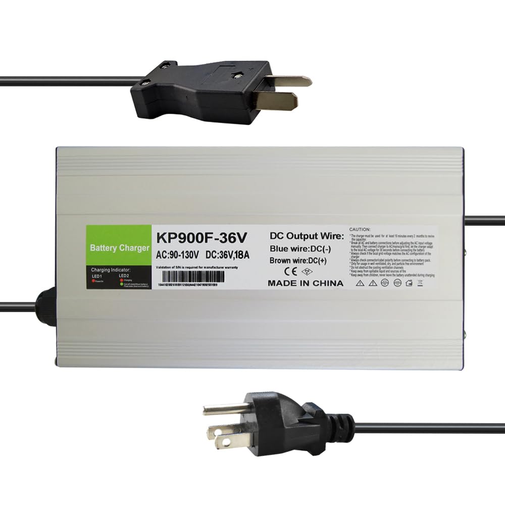 aunstarwei 18 Amp 36 Volt Golf Carts Battery Charger for EZGO & Yamaha with Crowfoot Plug