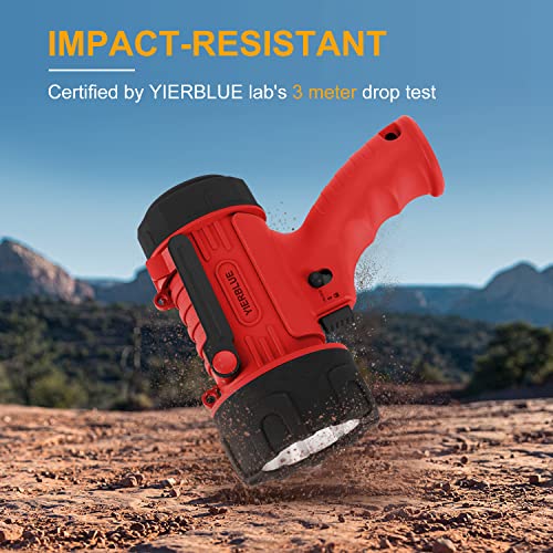 YIERBLUE Red-Pro Rechargeable 2000000 High Lumen LED Spotlight Flashlight