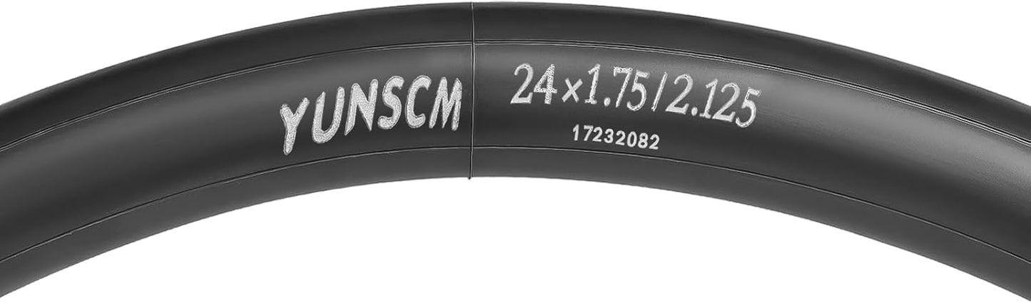 YUNSCM 24" Bike Tubes - Durable 24x1.75/2.125 AV32mm Schrader Valve | Compatible with Multiple Sizes