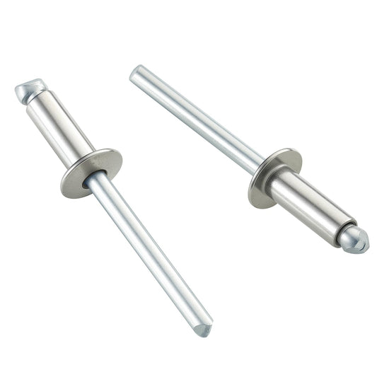 BNUOK 100pcs 3/16" x1/2" Stainless Blind Rivets,Pop Rivets,304 Stainless Steel Grip and Steel Mandrel, 4.8 x 12mm