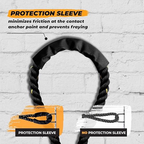 Yes4All 1.5 Inch Battle Rope No Cover - 30ft Professional Strength Training Rope
