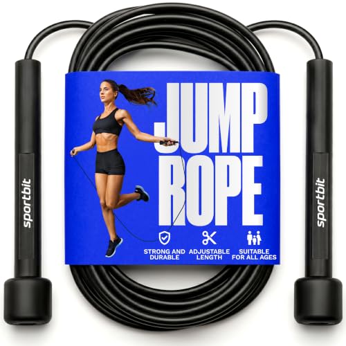 Adjustable Jump Rope for Fitness and Cardio Training - Black