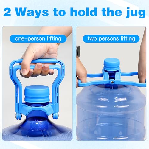 5 Gallon Water Bottle Handle - Heavy-Duty Jug Carrier with Ergonomic Grip - Blue