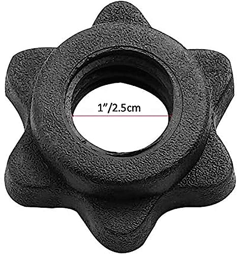1-Inch Dumbbell Spinlock Collars - 4 Pairs Black Clamps
