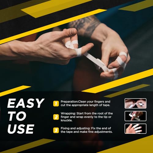 OK TAPE Athletic Finger Tape 10 Rolls, 0.5 inch x 15 yards, White - 450FT Support Wrap for Sports & Injury Prevention