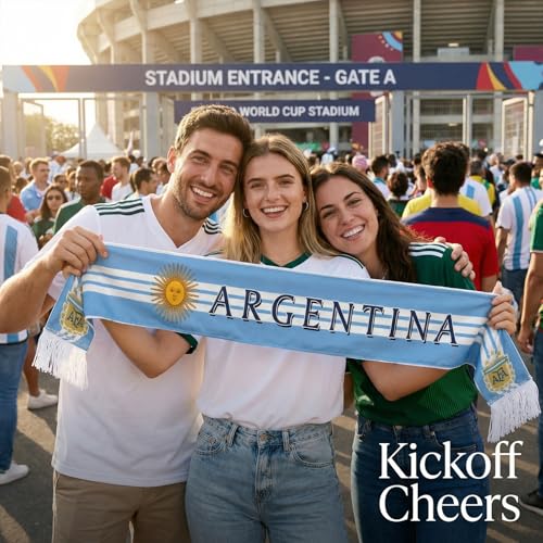 Argentina Soccer Scarf - Double-Sided Flag Print for 2026 World Cup