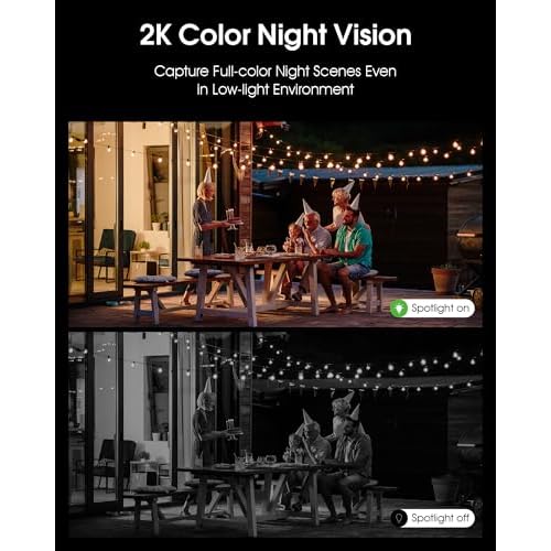 ANRAN Solar Security Cameras Wireless Outdoor with Light,2K Porch Floodlight Camera with Color Night Vision & AI Motion Detection,2-Way Talk Spotlight Siren Alarm,Compatible with Alexa