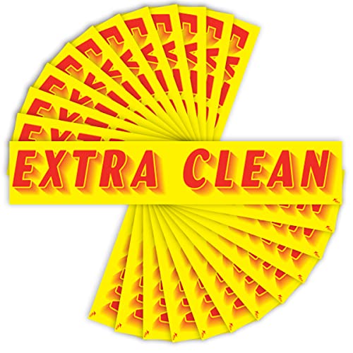Extra Clean Windshield Advertising Stickers 12 Pack - Versa-Tags Red/Yellow