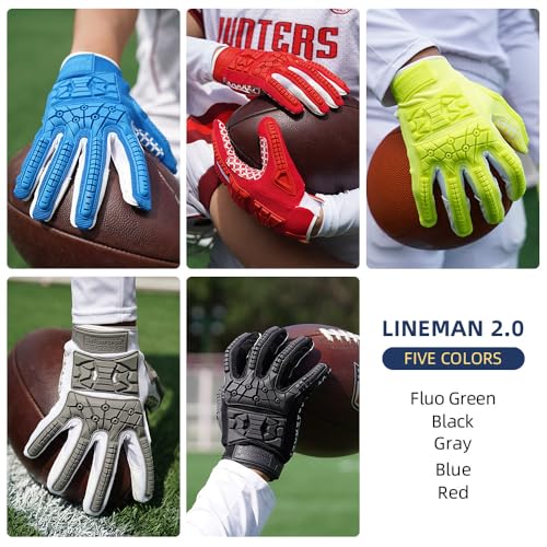 Seibertron Padded Palm Football Receiver Gloves Black L Adult Sports Gear