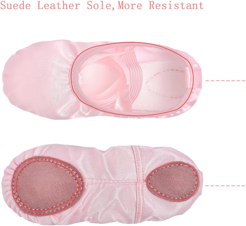 Stelle Ballet Shoes - Satin Ribbons Dance Slippers for Girls | Toddler to Big Kids Sizes