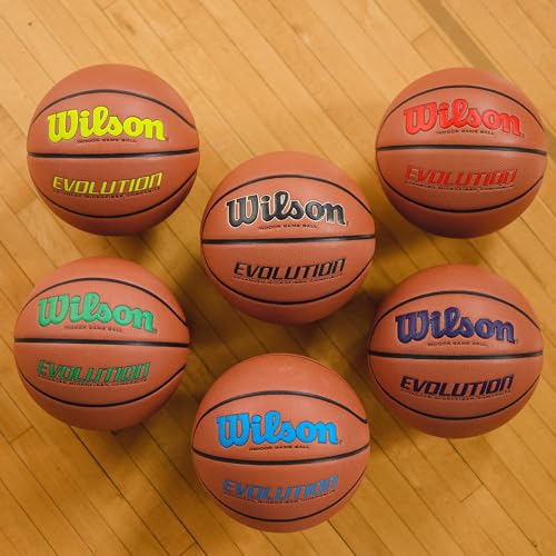 Wilson Evolution Basketball - Yellow/Brown, Size 6 (28.5")