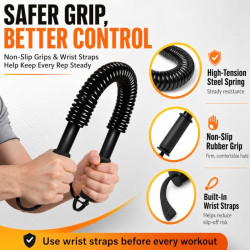 Power Twister Bar - Chest & Arm Exerciser with 20-66 lb Resistance