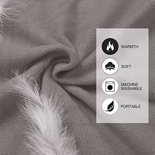 REDCAMP Grey Fleece Sleeping Bag Liner for Adults - Double Size, Camping & Hiking