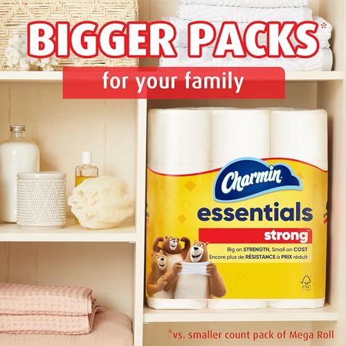 Essentials Strong Toilet Paper - 6 Mega Rolls, 429 Sheets Per Roll