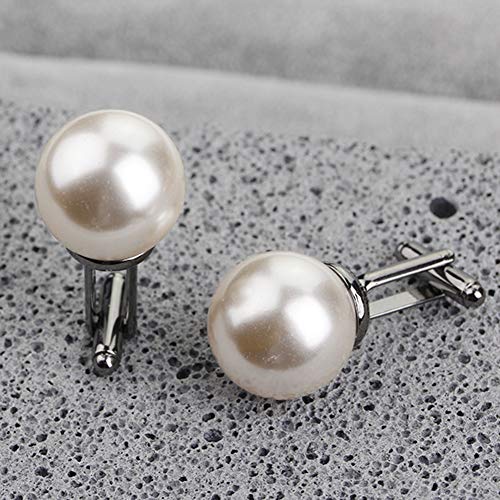 Gold Artificial Pearl Cufflinks for Women - Unisex Design