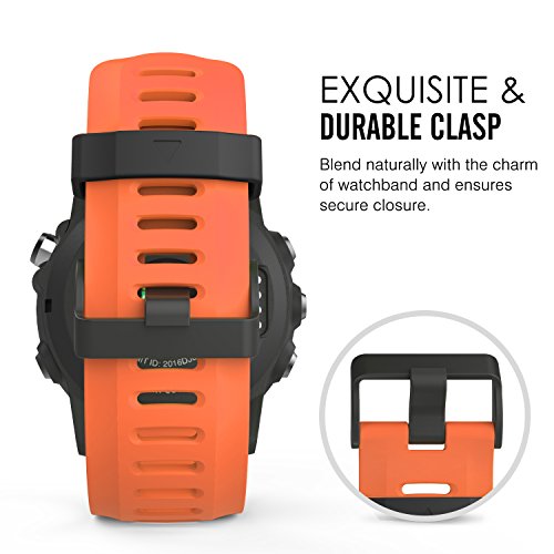 26mm Silicone Watch Band for Garmin Fenix 3/5X - Orange