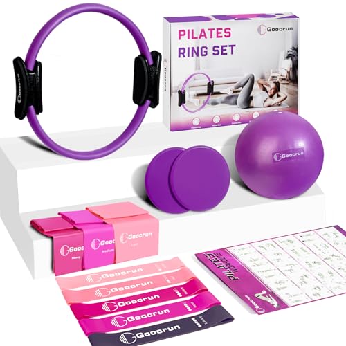 Pilates Ring Set with Resistance Bands & Ball - Basic-level Purple