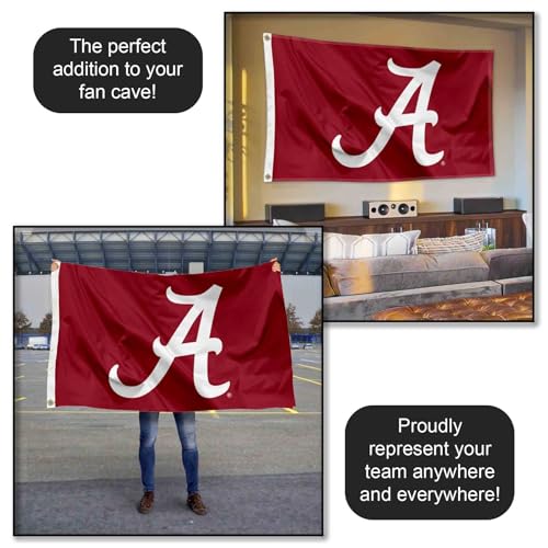 Alabama Crimson Tide Large College Flag - 3' x 5' Durable Polyester
