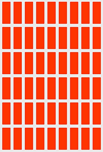 Rectangle Labels - 25mm x 10mm Neon Red Stickers - 270 Pack