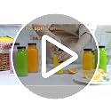 GUANENA 12 oz Square Glass Juice Bottles Set of 6 with Lids, Reusable & BPA-Free