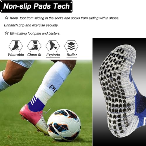 Anti-Slip Sports Socks for Men & Women - Medium Navy, 3 Pairs