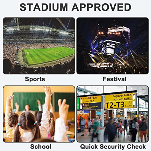 Black Clear Mini Backpack Stadium Approved 12x9x5 Small Transparent Bag for Events