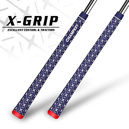 Rubber Golf Grips - All Weather Performance, Midsize, Blue with Repair Kits