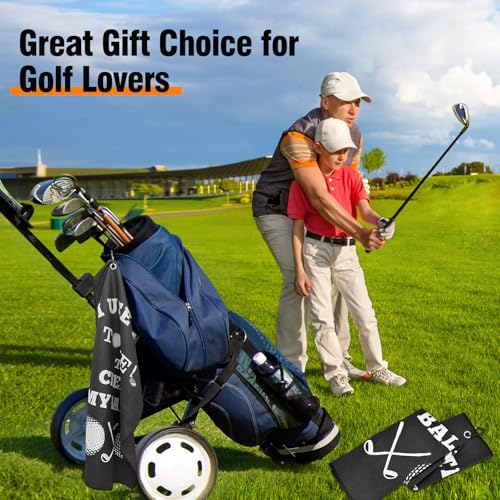 Golf Towel Accessories for Men - Black Clean My Ball