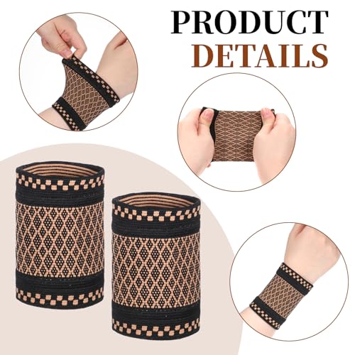 Copper Wrist Compression Brace - 2 Pcs Breathable Support Sleeves
