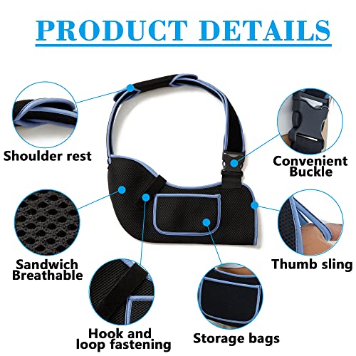VISKONDA Black Medium Arm Sling Shoulder Immobilizer Support Brace for Shoulder Injury