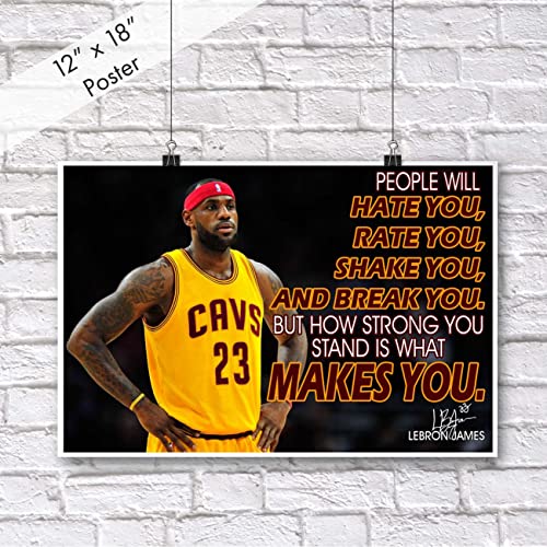 LeBron James Motivational Poster Wall Art for Basketball Fans Classroom Office Decor