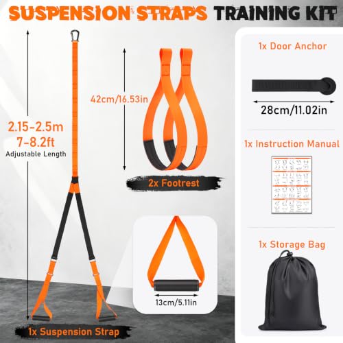 Full-Body Suspension Training Kit with Adjustable Straps & Door Anchor
