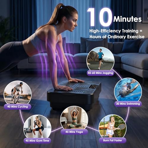 Vibration Plate Exercise Machine for Weight Loss & Muscle Toning - Black