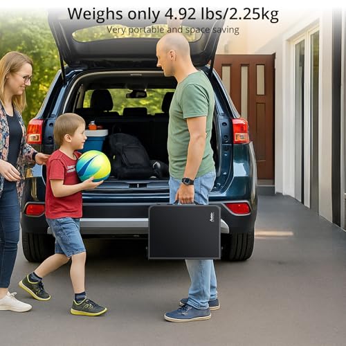 Anbte 2ft Folding Camping Table - Black, 24 x 16 in, 3 Adjustable Heights