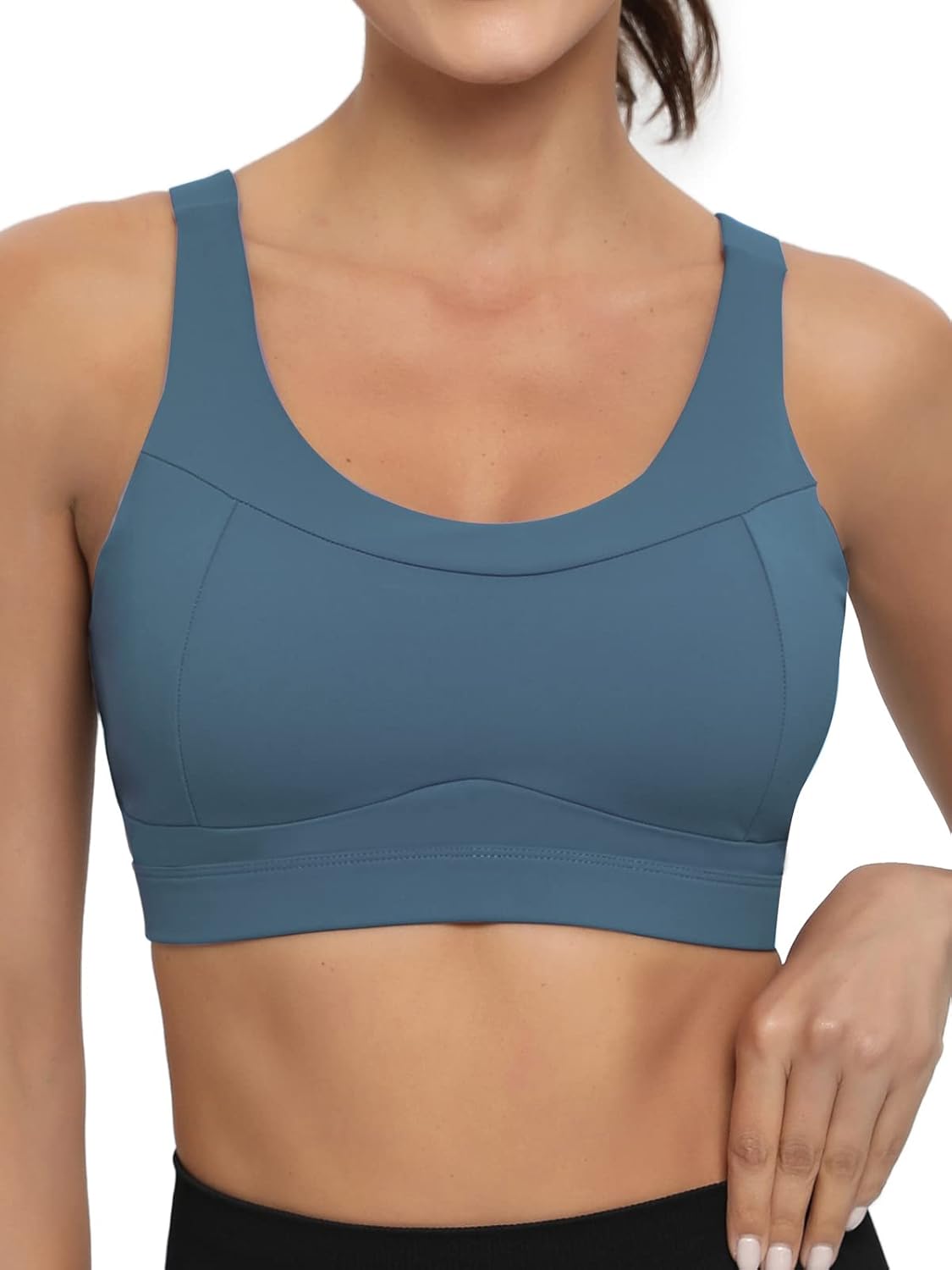RUNNING GIRL High Impact Sports Bra - Racerback Workout Crop Top with Push-Up Support | Comfortable Fit