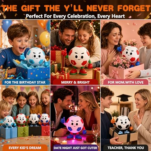 Lucky #7 Soccer Night Light - Dimmable Silicone Lamp for Kids