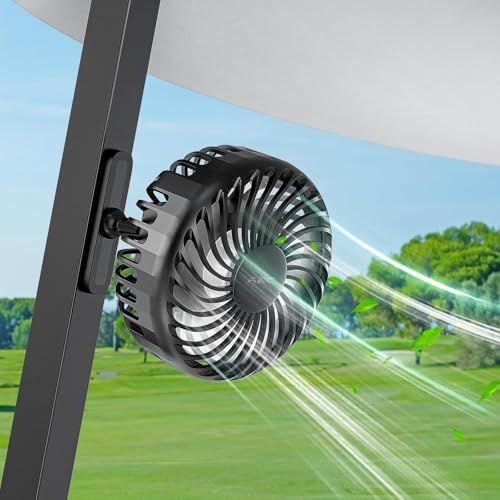 Rechargeable Magnetic Golf Cart Fan - 3 Speeds, 4000 RPM - Black | 1-Pack