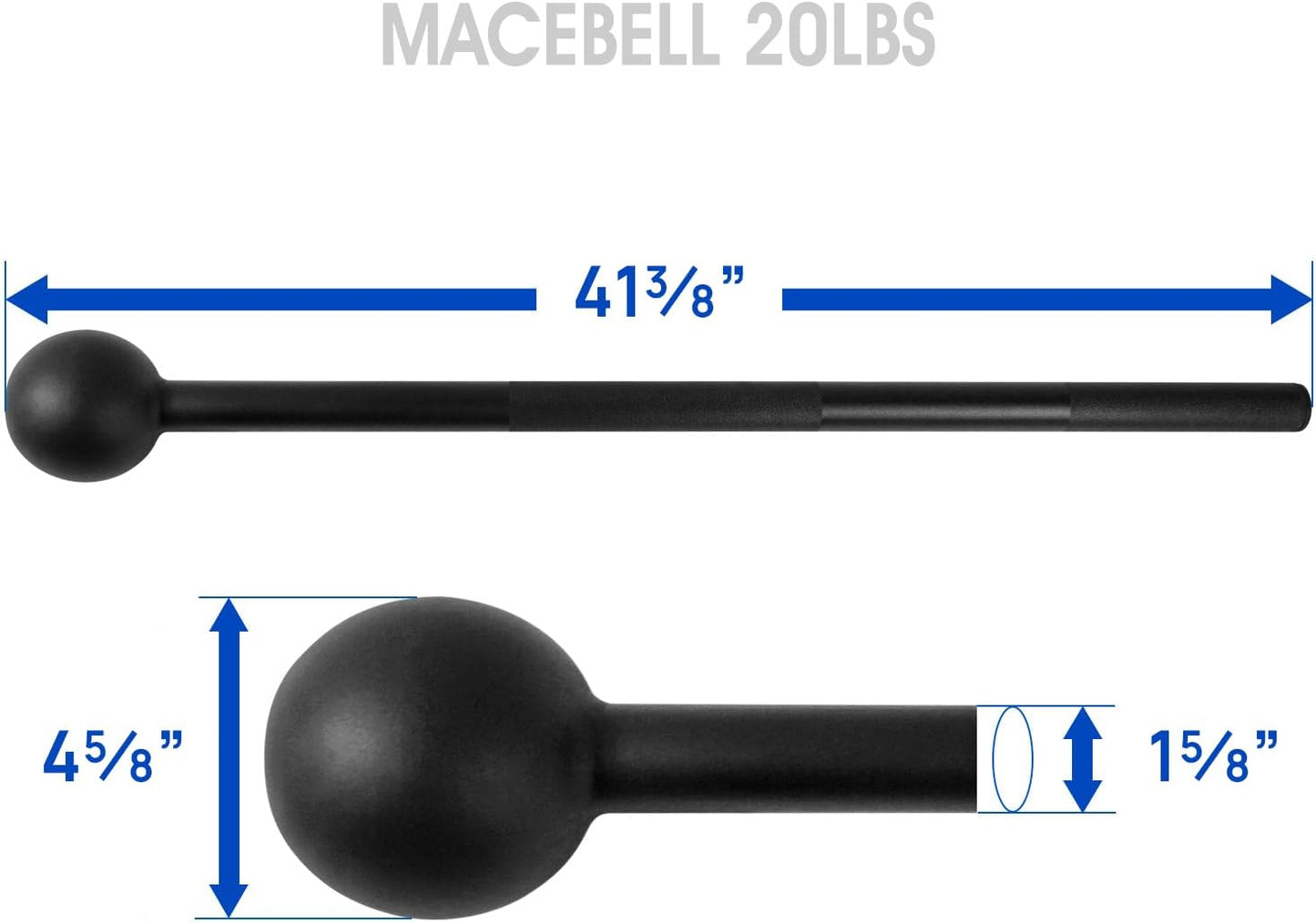 Yes4All Steel Mace Bell - Versatile Strength Training Tool for Full Body Workouts | 5-30 LB Options