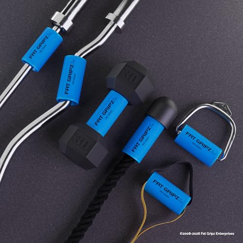 Fat Gripz Thick Grips - Build Muscle & Strength - Blue/Black