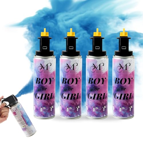 Gender Reveal Fire Extinguisher for Boys, 100% Biodegradable Baby Boy Reveal Party Decorations, Ideal for Exciting Gender Reveal Blue Smoke(4PCS)