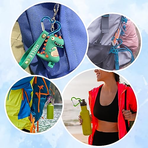 10-Pack Heart Shaped Carabiner Keychain Clips - Durable Aluminum